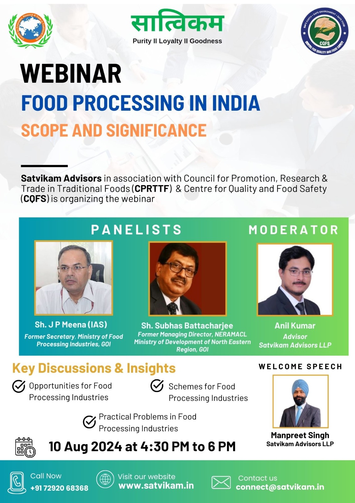 WEBINAR FOOD PROCESSING IN INDIA SCOPE AND SINGNIFICANCE