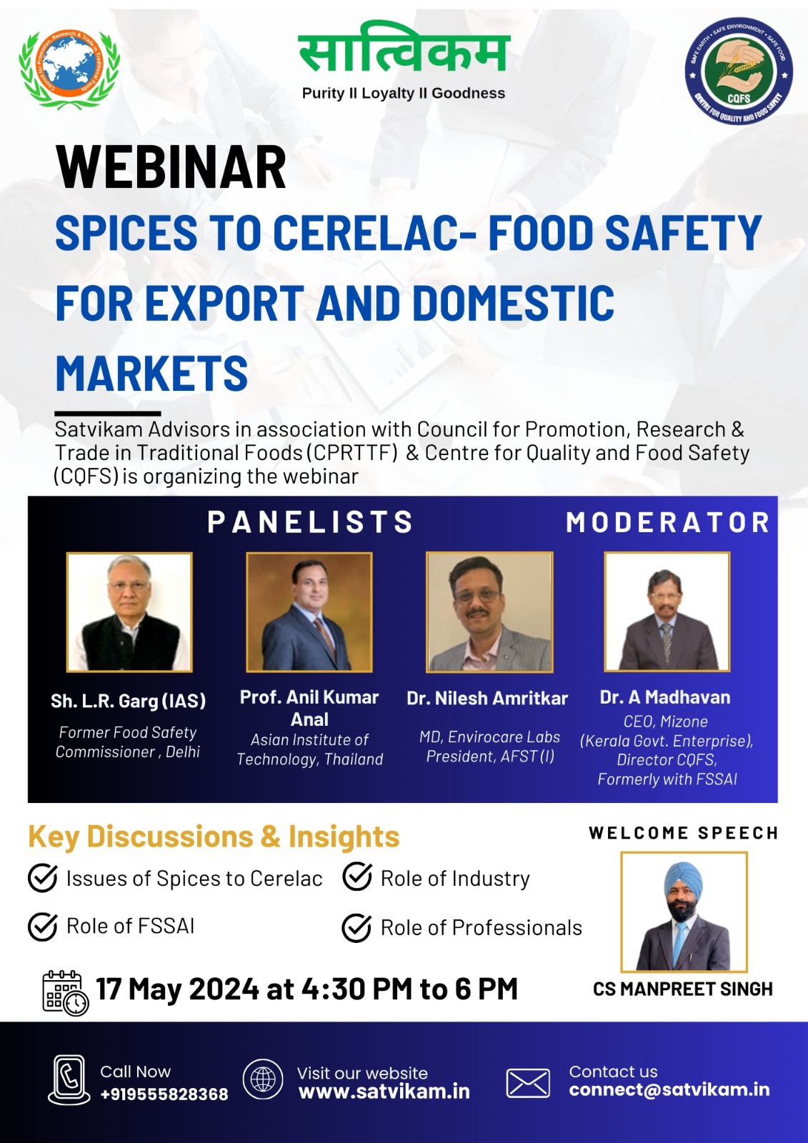 Spices to Cerelac- food Safety for Export and Domestic Markets